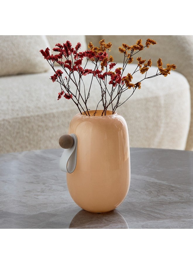 Home Box Auden Glass Vase with Leather Handle 15 x 16 x 12 cm  - Image 1