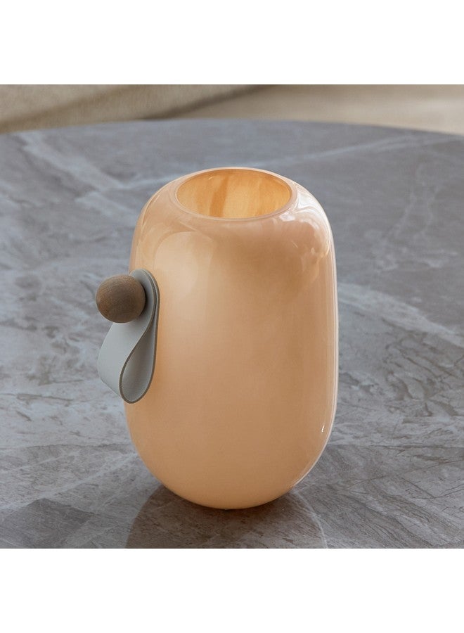 Home Box Auden Glass Vase with Leather Handle 15 x 16 x 12 cm  - Image 2