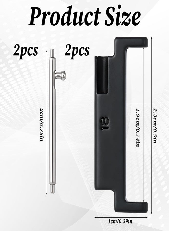 Exclaith 18mm to 20mm 22mm Watch Band Adapter, Metal Watch Band Adapter Universal Black Connector Adapters Strap for Changing to Your Favorite Watches Bands - Image 2