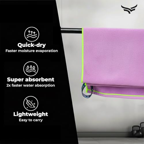 XTRIM Microfibre Towel (Small), Towel for Bath, Towel for Gym, Spa, Swimming, Fabric, Quick-Dry, Extra Absorbent, Lightweight, Lint-Free, Reusable, Odour-Resistant (Lavender) - Image 4