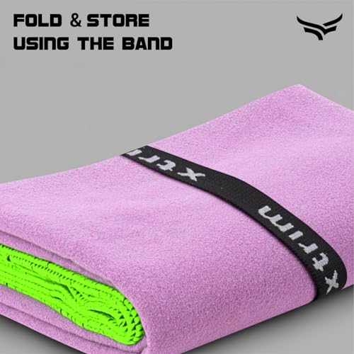 XTRIM Microfibre Towel (Small), Towel for Bath, Towel for Gym, Spa, Swimming, Fabric, Quick-Dry, Extra Absorbent, Lightweight, Lint-Free, Reusable, Odour-Resistant (Lavender) - Image 5