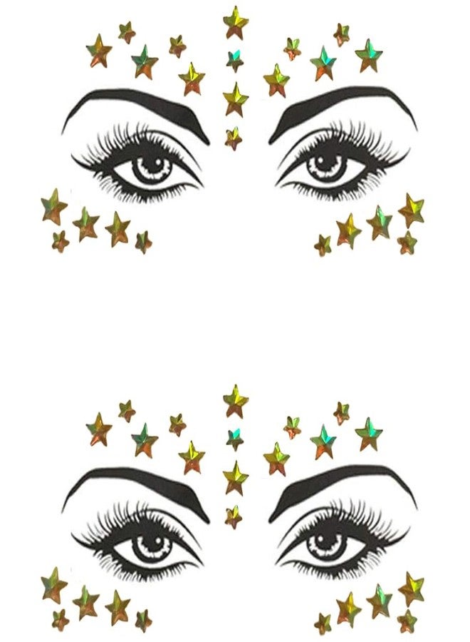 WUIOS Stars Face Gems Jewels Rhinestones for 4th of July Independence Day Tattoos - Image 1