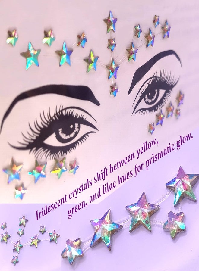 WUIOS Stars Face Gems Jewels Rhinestones for 4th of July Independence Day Tattoos - Image 3