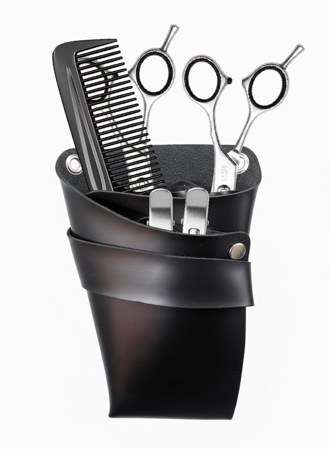 UD Professional Salon Barber Hairdressing Scissor Pouch, Salon Tools Holster Utility Pouch, Black, PU Leather 1PC (SKU: SP501) - Image 3