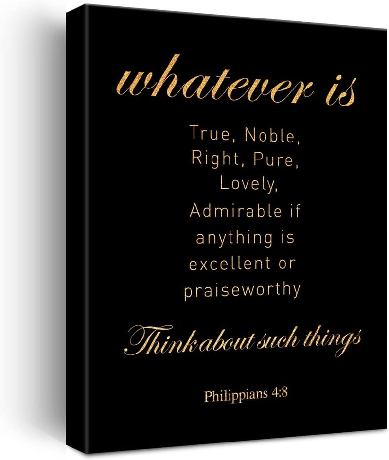 JerLoe Gold Foil Motivational Canvas Wall Art - Image 1