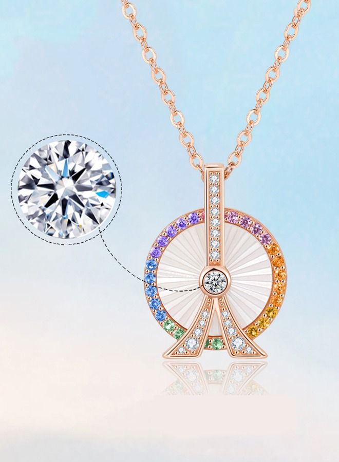 Kelesa Original Design Ladies Necklace Ferris Wheel Pendant 360° Rotation - Image 2