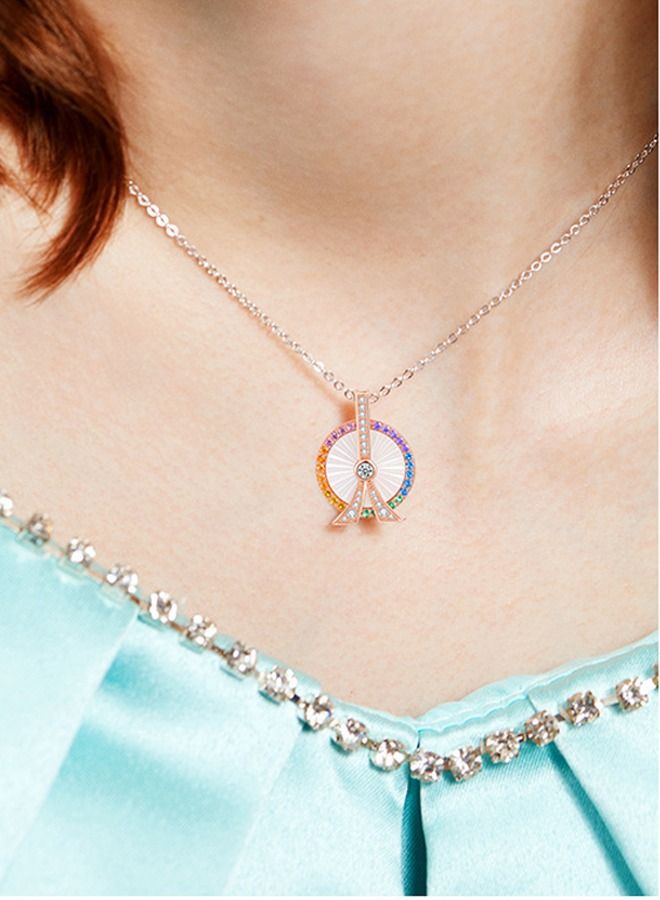 Kelesa Original Design Ladies Necklace Ferris Wheel Pendant 360° Rotation - Image 3