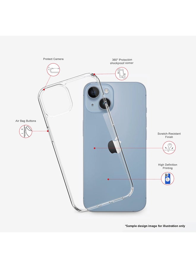 Stylizedd جراب شفاف كلاسيكي لهاتف iPhone 14 Pro، جراب هجين ناعم بحواف مرنة وغطاء رقيق - حرف أولي أحادي مخصص بنمط زهور أبجدي - R (بني) - Image 4