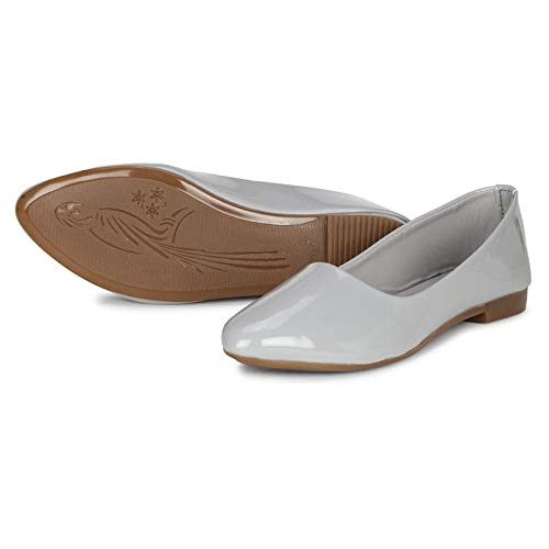 Denill Women's Pointed Ballet Flats UK-7 Grey - Image 2