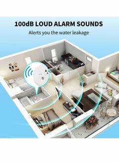 Y&D 2 Pack Water Leak Detector, 100dB Wireless Sensor Alarm for Basements, Bathrooms, Laundry Rooms, Kitchens, Garages, and Attics, Battery-Operated (Battery Included)  - Image 4