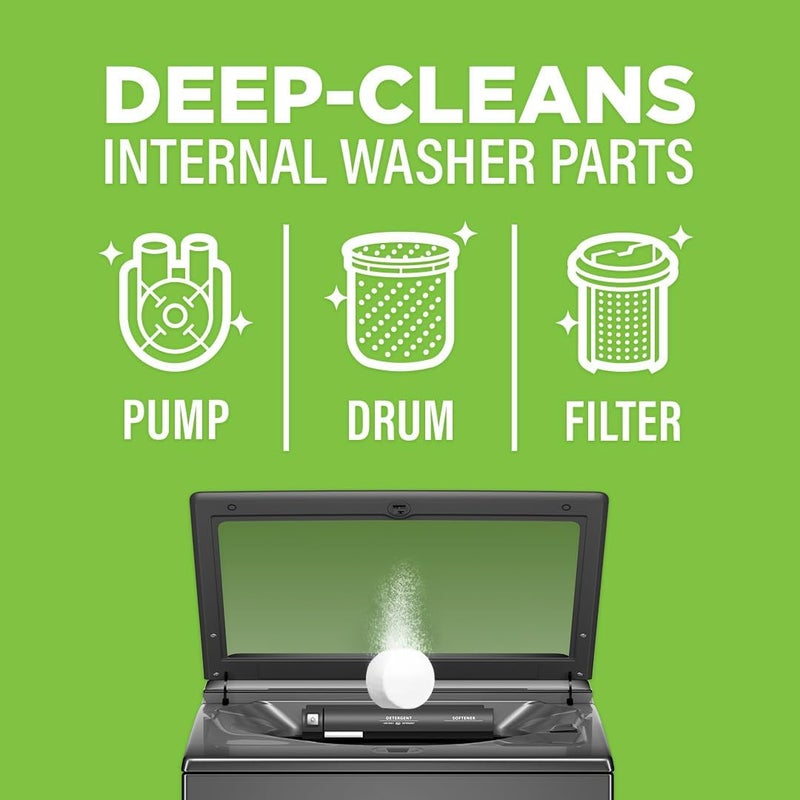 أفريش منظف لغسالات الملابس ، ينظف غسالات التحميل الأمامي والتحميل العلوي، بما في ذلك الغسالات ذات الكفاءة العالية (HE)، يحتوي على 6 أقراص. - Image 5