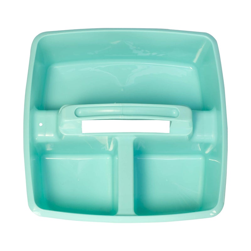 Storex 3-Compartment Small Caddy – Multipurpose Classroom Organizer with Handle, Teal, 5-Pack (00952U06C), 9.25 x 9.25 x 5.25 Inches - Image 3