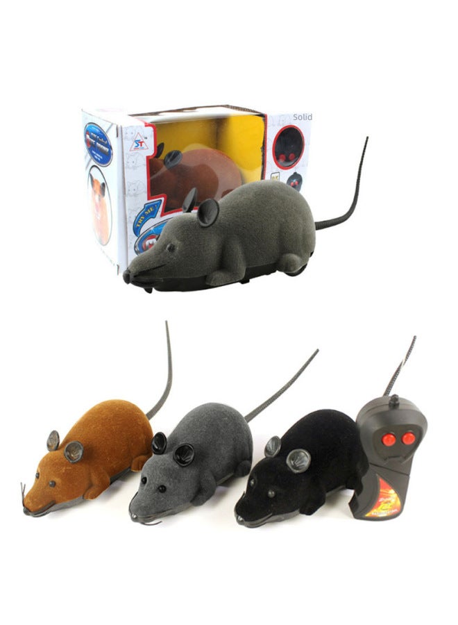Remote Controlled Realistic Mouse Electric Prank Animal Model Children's Toy For Cat Dog Teasing Hot Sale-Color:Two Pouch Mouse-Dark Grey - Image 3