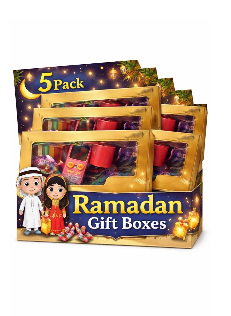 JOLLITY LLC Ramadan Iftar Party Gift Box for Kids – Pack of 5 | Small Surprise Boxes with Toys | Perfect for Iftar Parties, School Giveaways & Family Gatherings - Image 2