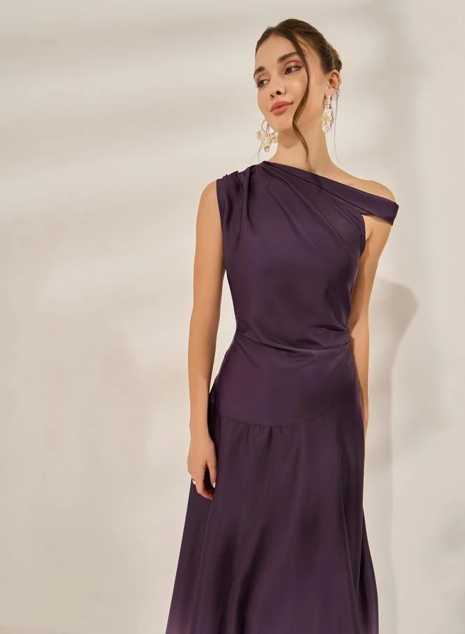 ستايلي فستان طويل بلا أكمام بطبعة أومبري