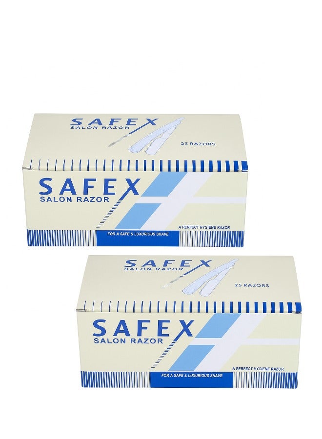 Treet SAFEX Disposable Professional Salon Razors - 2 Boxes of 25 for Luxurious Shaving - Image 1