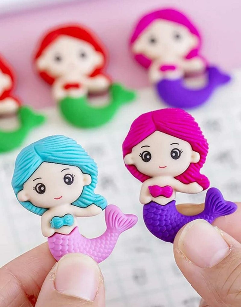 Tera13 Mermaid Theme Eraser (4 Pcs) - Multicolor Rubber Eraser for Kids & Girls - Image 5