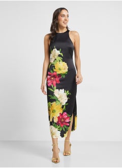 Adrianna Papell Halter Neck Floral Print Dress  - Image 4