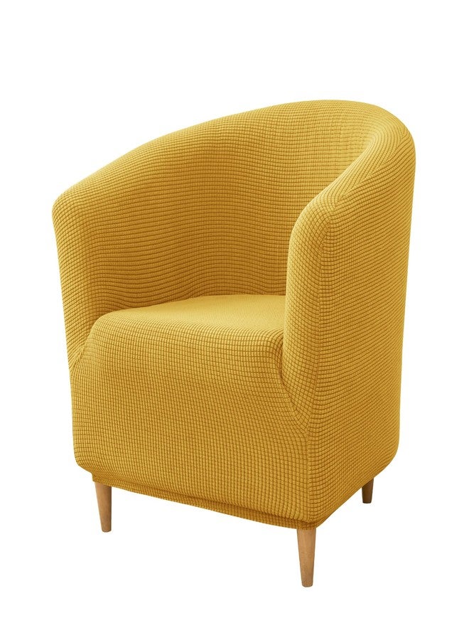 PENDEJATO Stretch Tub Chair Covers, 1-Piece Club Chair Slipcover Soft Jacquard Barrel Chair Cover Armchair Slipcovers Furniture Protector for Living Room (Yellow) - Image 1