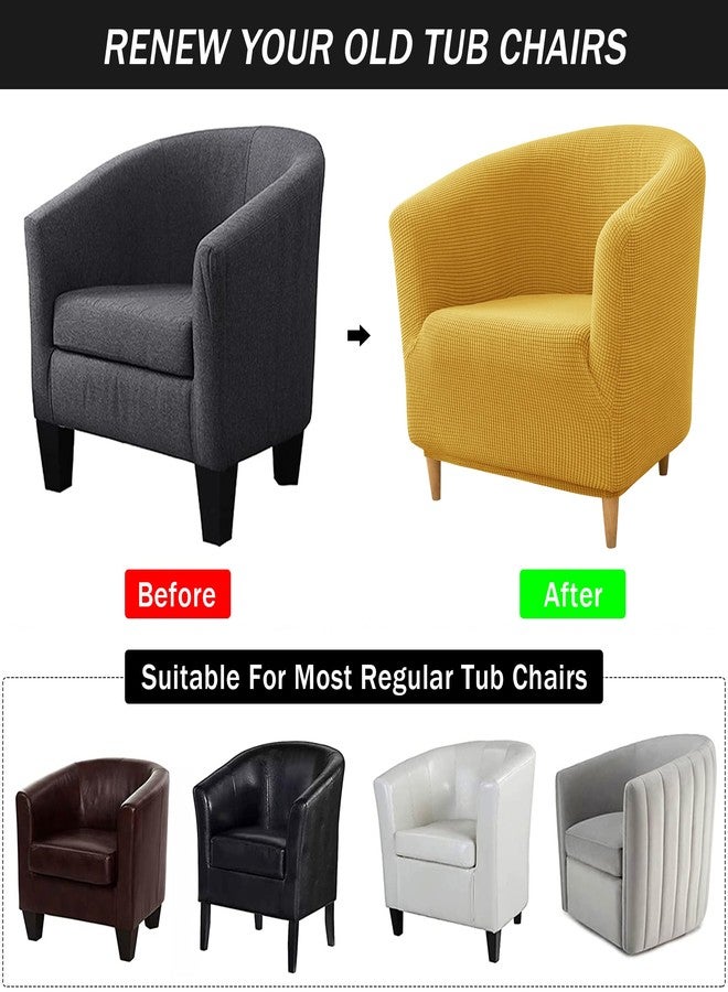 PENDEJATO Stretch Tub Chair Covers, 1-Piece Club Chair Slipcover Soft Jacquard Barrel Chair Cover Armchair Slipcovers Furniture Protector for Living Room (Yellow) - Image 5