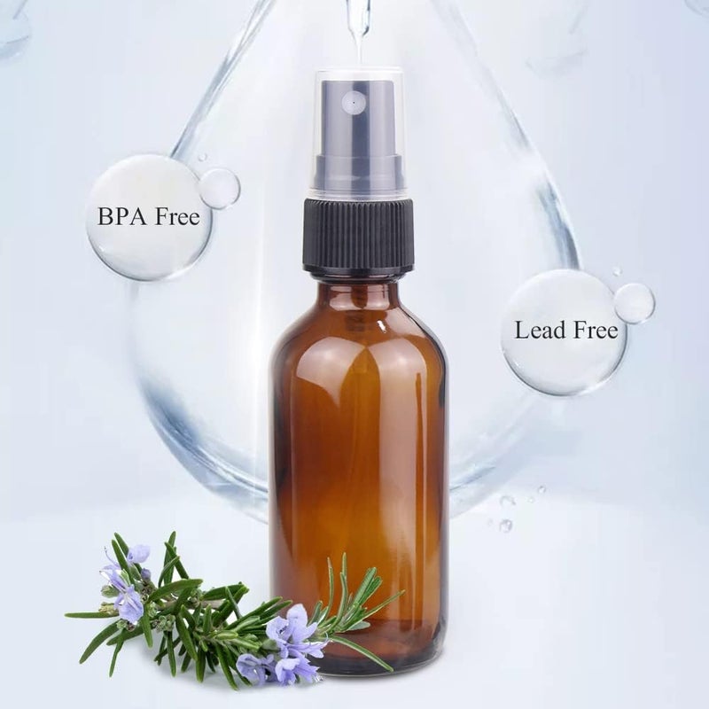 Wedama Spray Bottle  2 Oz Fine Mist Glass Spray Bottles  Little Refillable Liquid Containers For Watering Flowers Cleaning (8 Pack  Amber) - Image 5
