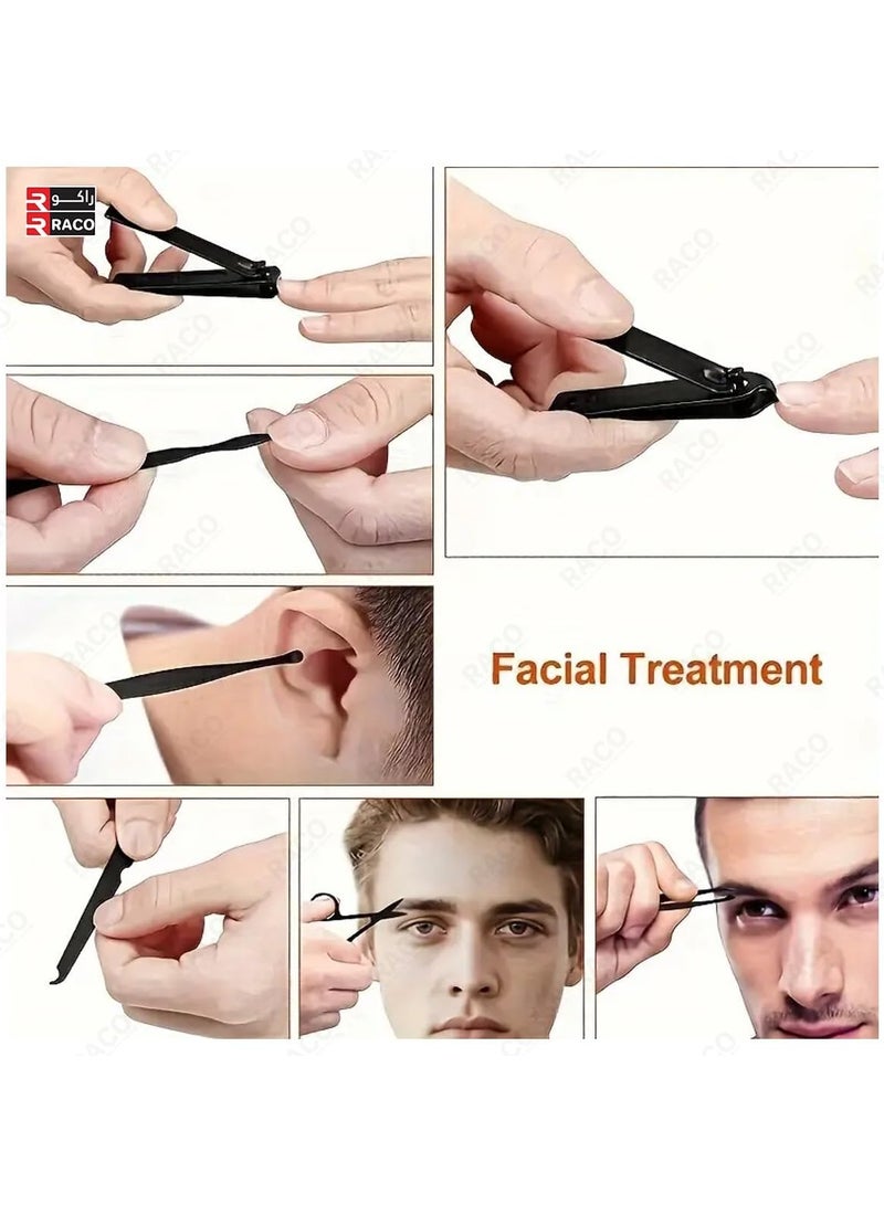 RACO RACO Manicure Set Pedicure Kit Professional 10 Pcs Nail Clipper for Men & Women Stainless Steel Sharp Cutter Grooming Tool Kit with Portable Travel Case Black - Image 4