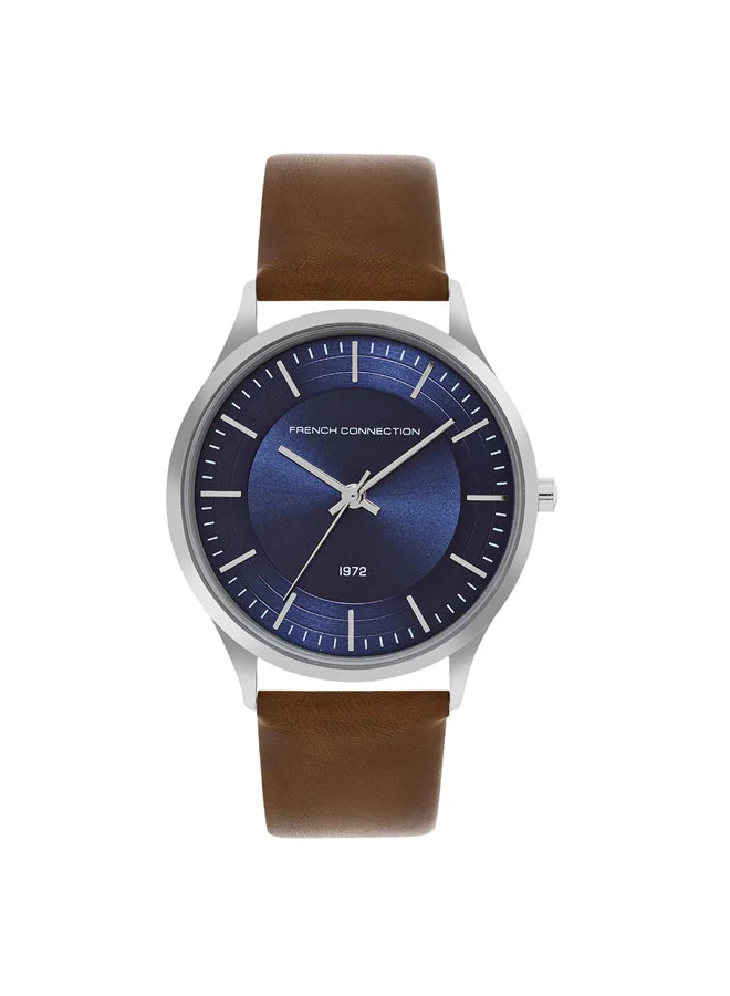 French Connection 42mm Men's Quartz Watch with Blue Dial