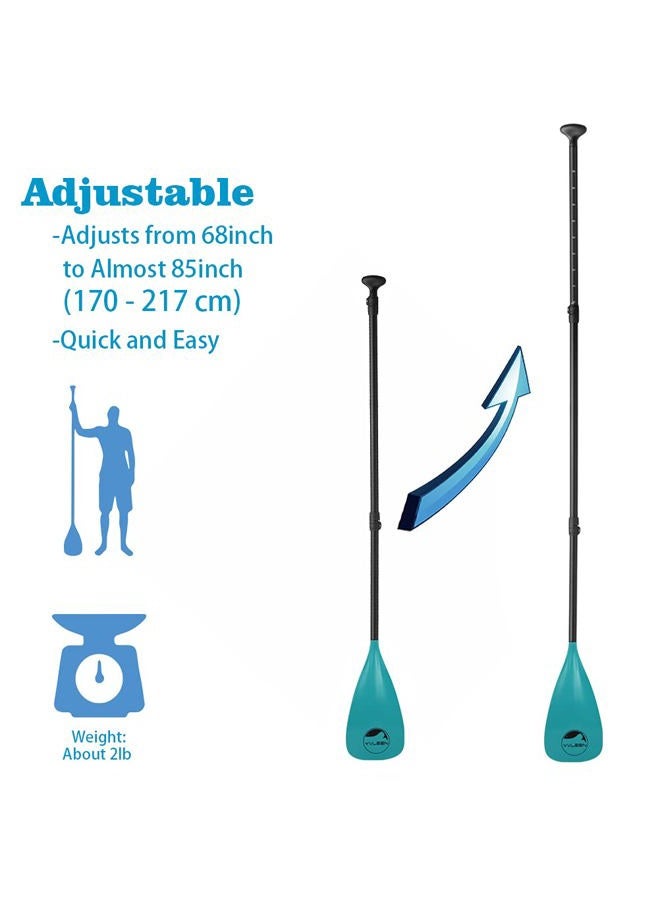 YVLEEN SUP Paddle Board Paddle，Stand up Paddleboard Paddles Adjustable Aluminum 4-Piece Floating Kayak Paddle，Convertible Paddle - Image 2