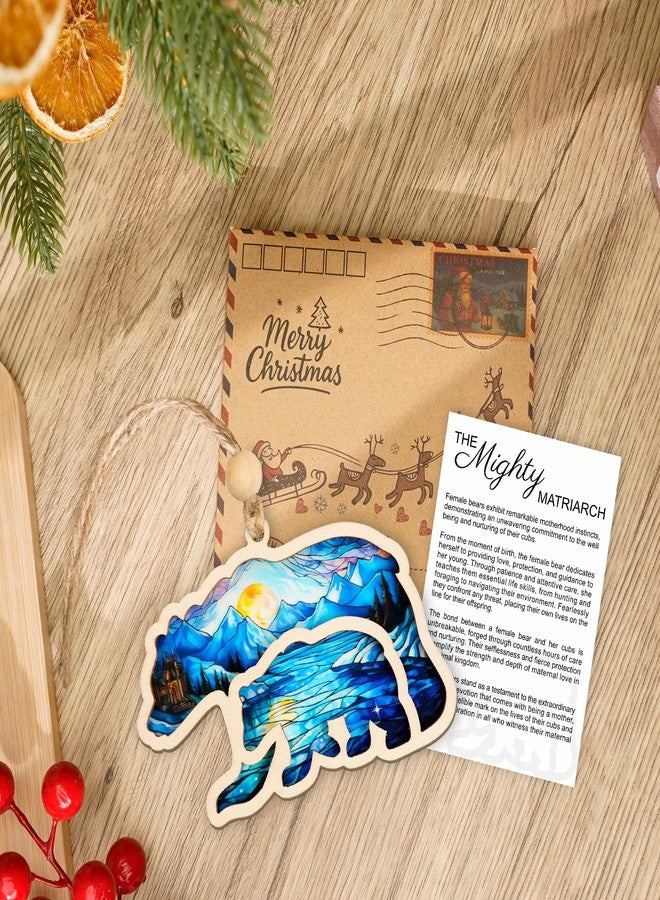 MAILAMCRAFT Mama Bear Suncatcher Effect Ornament with Story Card, Mama Bear Decorations, Mothers Day for Mom from Kids Son Daughter, The Mighty Matriarch Bear and Cub Ornaments, Motherhood Gift - Image 4
