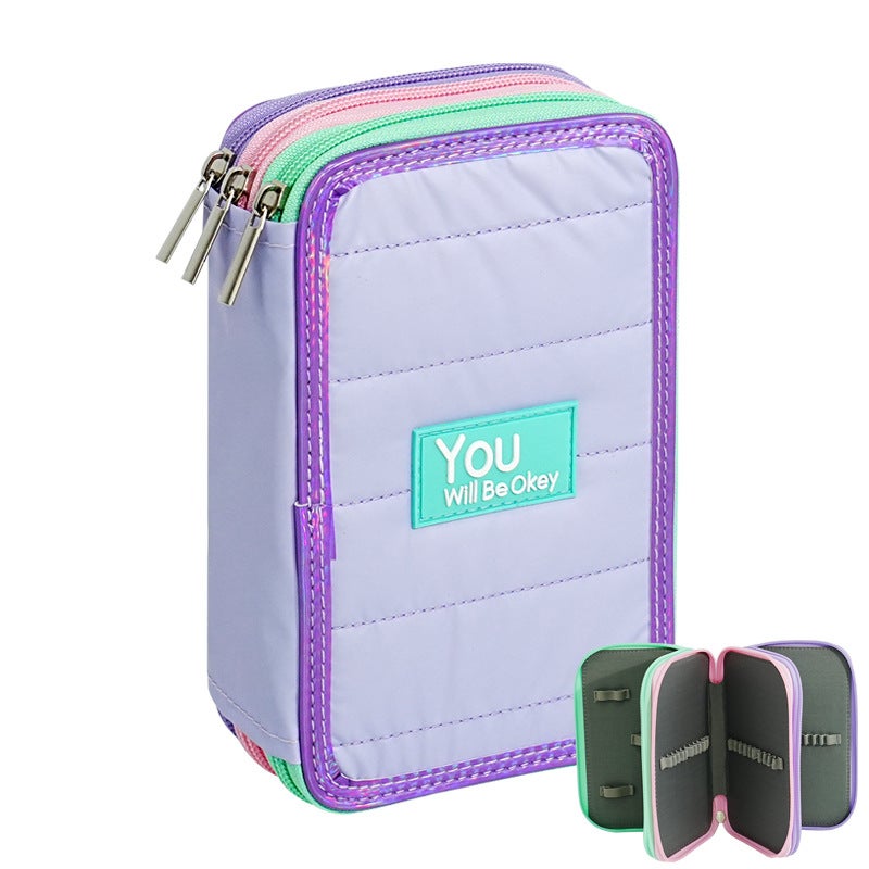 52 Hole Large Capacity Pencil Roll Kotak Pensel 52 Lubang Beg Pensel Student Art Painting Storage Organizer Waterproof Stationery Bag Back To School For Boys Girls Art Supplies - Image 1