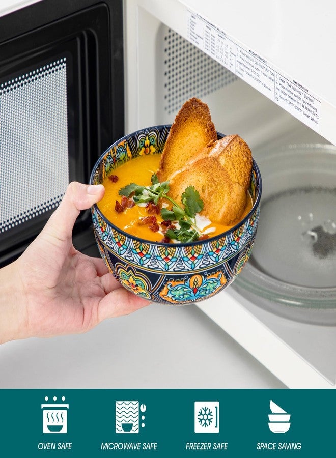 طقم أوعية بورسلين فانكاسو مكون من 6 قطع، أوعية بوهيمية للشوربة والحبوب - Image 3
