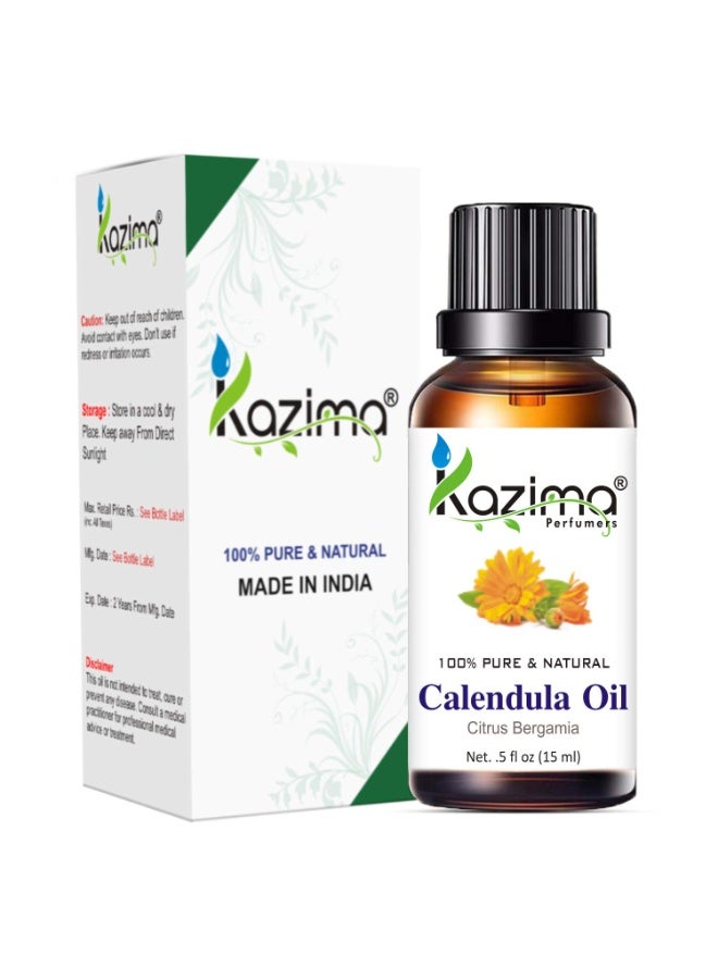 كازيما زيت كازيما (KAZIMA) العطري من زهرة الآذريون - طبيعي ونقي 100% وغير مخفف، للعناية بالبشرة والشعر (15 مل) - Image 1
