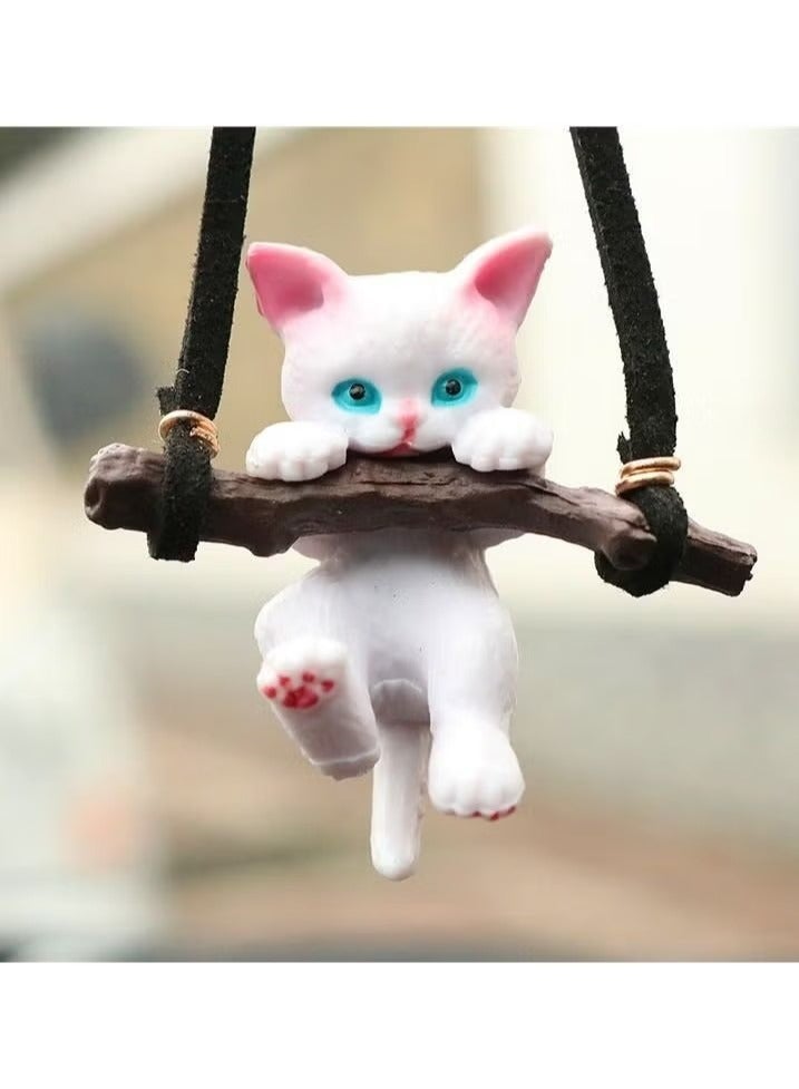Generic Car Interior Hanging Ornaments And Pendants, Cat Car Decoration for Rearview Mirror Hanging, Simple Car Interior Accessories for Decoration Cat Hanging Ornament Car  - Image 3