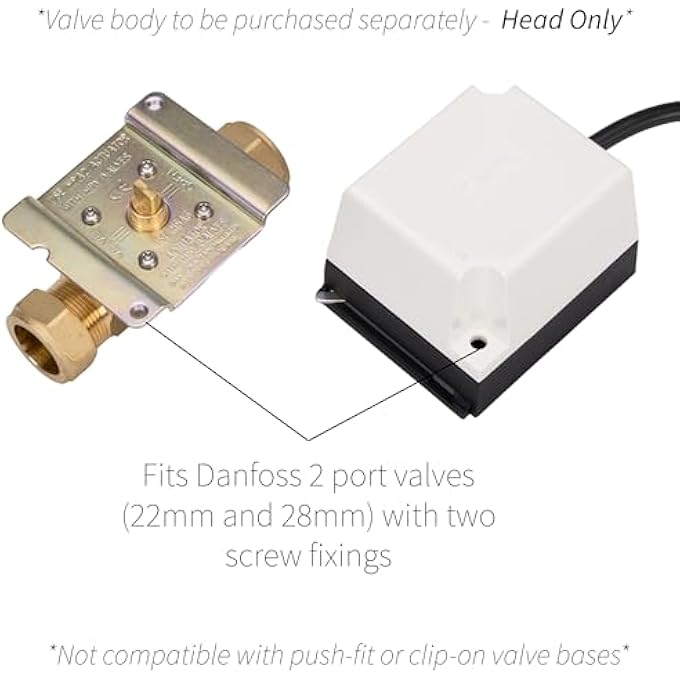 LAVATAP  DANFOSS HPA2 VALVE ACTUATOR HEAD 230V  REPLACEMENT 2-PORT MOTORISED VALVE HEAD FOR 22MM AND 28MM VALVES  4-WIRE CENTRAL HEATING ACTUATOR  COMPATIBLE WITH HP22/HP28 2 PORT VALVE BODIES - Image 3