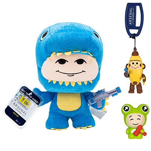 DevSeries Arsenal Collector Bundle Three Exclusive Virtual Item Codes with Blue Rex Plush Froggy Squooshems and Monky Hanger - Image 1