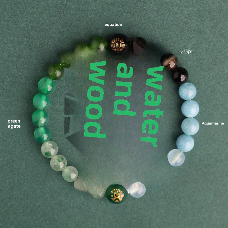 Dual Element Bead Bracelet for BalanceShui Mu full natural stone multi-treasure [bead diameter 6mm] delicate female Shui Mu full natural stone multi-treasure [bead diameter 6mm] delicate female