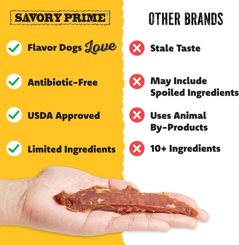 Savory Prime Chicken Jerky Treats for Dogs - 3 lbs (32 oz) - High Protein, Grain Free, 97% Fat Free - Image 4