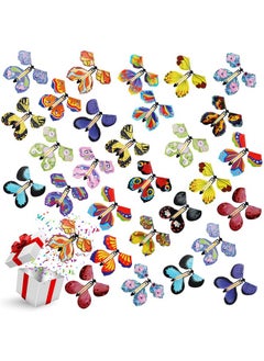 20 Pcs Magic Flying Butterfly, Wind Up Butterfly Toy Rubber Band Powered Flying Butterflies Surprise Gift For Explosion Box Envelope Wedding Birthday Party (20 Classic Style)