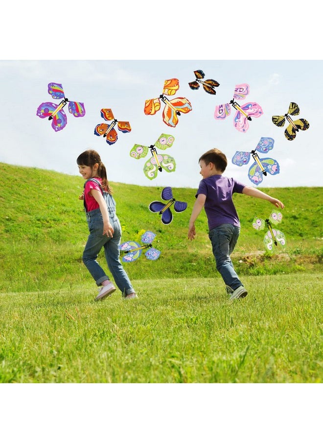 Chenkaiyang - 20 Pcs Magic Flying Butterfly, Wind Up Butterfly Toy Rubber Band Powered Flying Butterflies Surprise Gift For Explosion Box Envelope Wedding Birthday Party (20 Classic Style) - Image 1