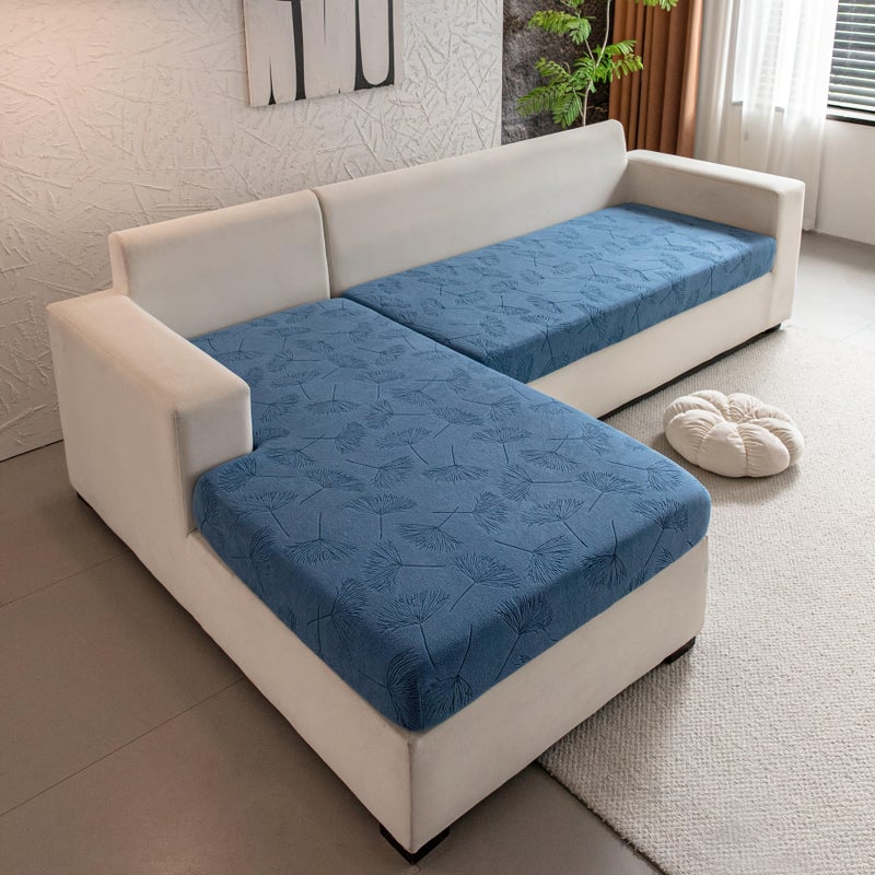 Light Gray 2 Piece Stretch Sofa Cover Set With One Piece Installation Conceals Imperfections Machine Washable Pet Friendly Skin Friendly Breathable - Image 5