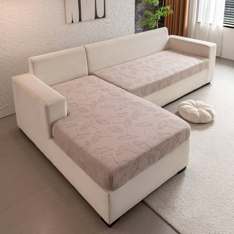 Light Gray 2 Piece Stretch Sofa Cover Set With One Piece Installation Conceals Imperfections Machine Washable Pet Friendly Skin Friendly Breathable - Image 1