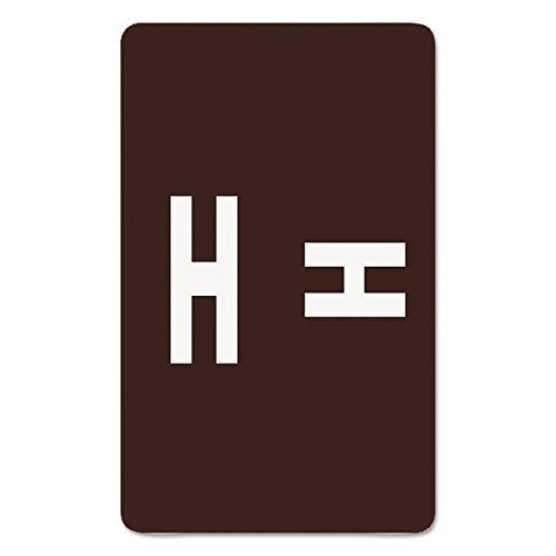 Smead AlphaZ ACCS Color-Coded Alphabetic Label H, Brown, 100 Labels per Pack (67178) - Image 1