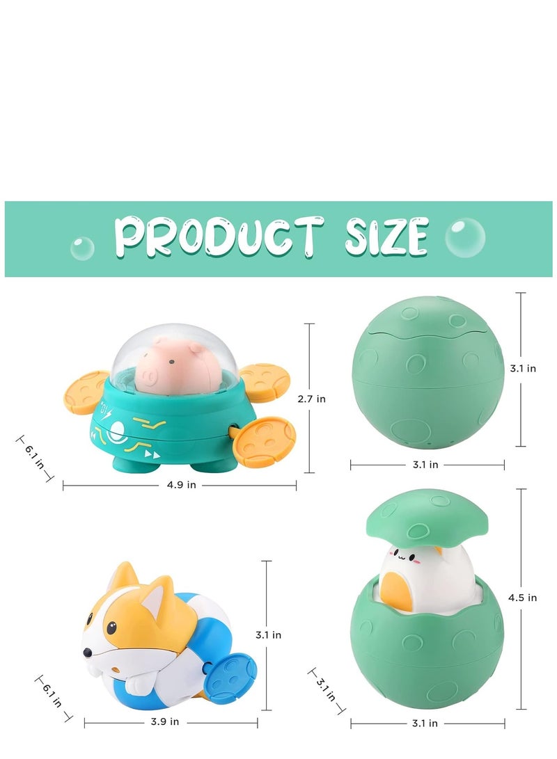 SYOSI Baby Bath Toys, Floating Wind Up Toys Spray Bathing Tub Fountain Toys for Toddlers 1-3, Shower and Floating Toys, Pool Bath Time Bathtub Pool Sprinkle Bath Toy for Kids Children, 3 Pack - Image 2