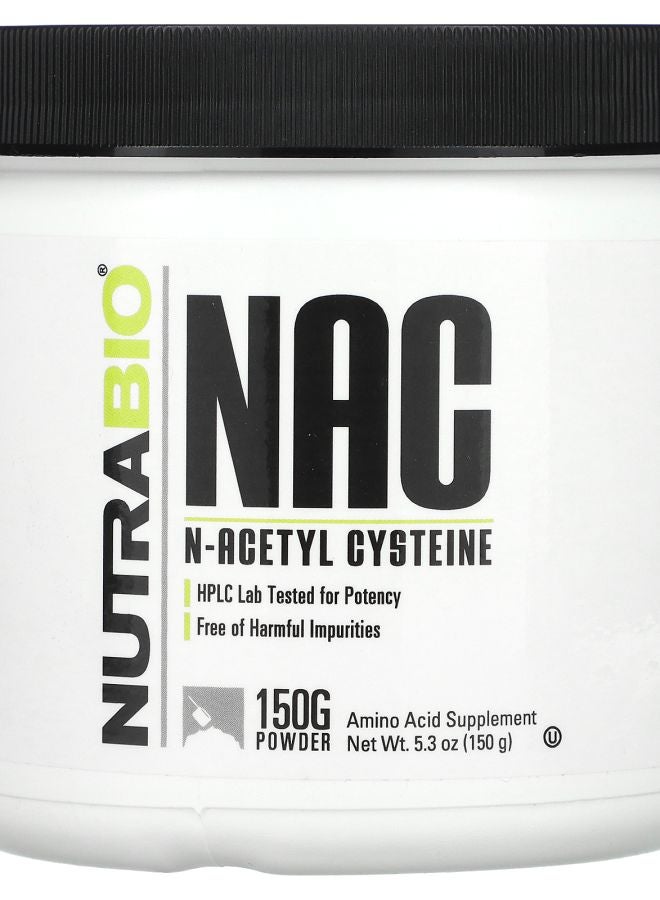 NutraBio NAC N-Acetyl Cysteine 5.3 oz (150 g)