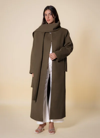 SHAPES LONG COAT WITH SCARF