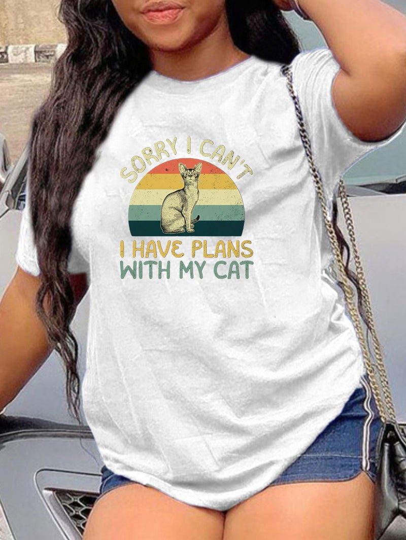 Foreign trade Independent Station Women's top Round Neck Cartoon Printed Short-sleeved t-shirt - Image 1