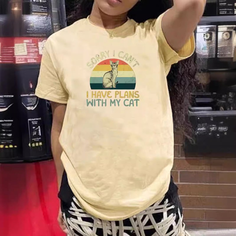 Foreign trade Independent Station Women's top Round Neck Cartoon Printed Short-sleeved t-shirt - Image 4