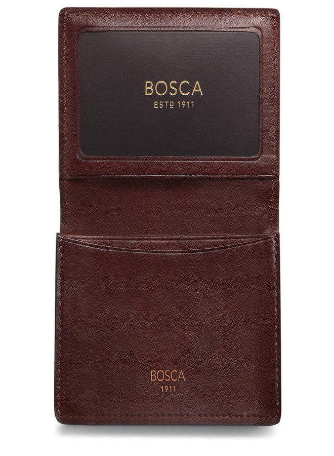 Bosca Men's Wallet, Dolce Leather Full Gusset 2-Pocket Card Case Wallet with I.D. Window, Dark Brown - Image 4