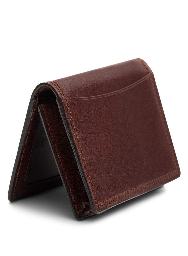 Bosca Men's Wallet, Dolce Leather Full Gusset 2-Pocket Card Case Wallet with I.D. Window, Dark Brown - Image 2