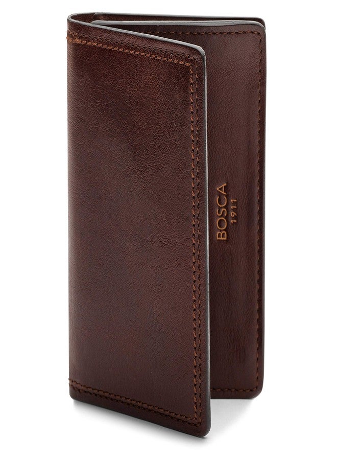 Bosca Men's Wallet, Dolce Leather Full Gusset 2-Pocket Card Case Wallet with I.D. Window, Dark Brown - Image 1